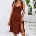 thumbnail image 5 of BangWanChi Dresses for Women Casual Spring Women's Seaside Vacation Style Women's Casual Camisole Skirt Slim Slit High-end French Dress, 5 of 7