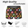 thumbnail image 2 of Men's Boxer Briefs, Colourful Donut Print Soft Comfy Mens Underwear Boxer Briefs Breathable With Widen Waist, 2 of 7