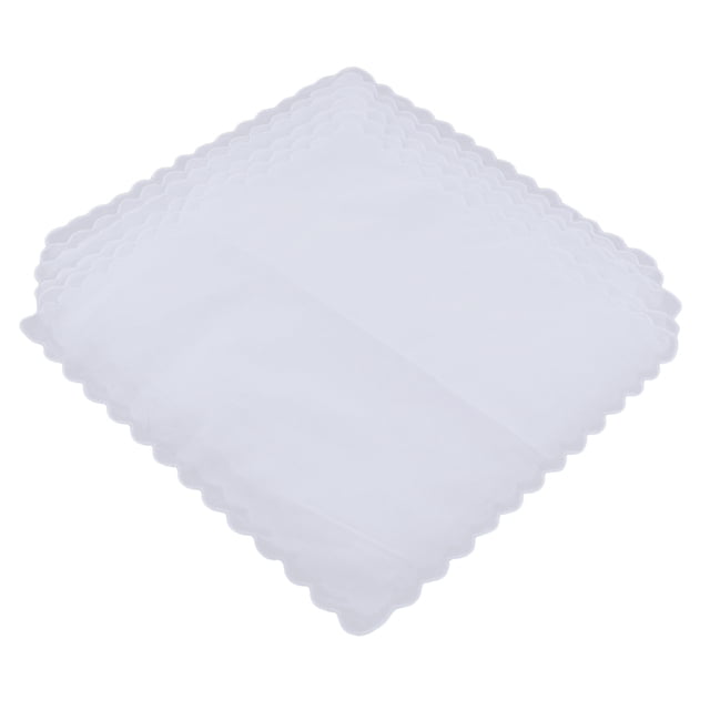 Pañuelos Blancos 100% Algodón, Pañuelo De Bolsillo Cuadrado Para Hombres Y Mujeres, 28x29cm SM SunniMix Pañuelo de encaje de algodón blanco