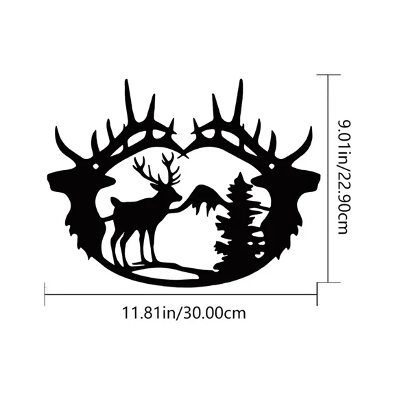1pc Modern Wall Decor, Deer Theme Decor Wall Art Decorations, Bedroom Decor Sticker Mural Wall decor metal wall hanging