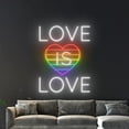 thumbnail image 3 of Handmadetneonsign Love Is Love Neon Sign, LGBT Wall Art Decor, LGBT Colorful Rainbow Heart Wall Decor, 3 of 4