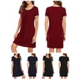 thumbnail image 3 of Vestido de tumbona para mujer, camisones sueltos de manga corta, pijamas para descansar Irfora Vestido, 3 of 7