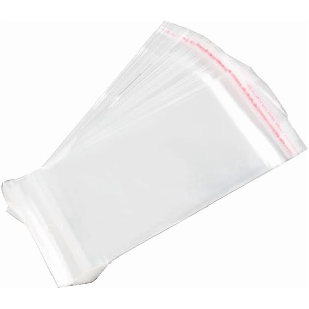 1000 bolsas de celofán OPP largas, resellables, rectangulares, transparentes, para regalo, para collares, pendientes, cadenas, embalaje, 195 x 80 mm.