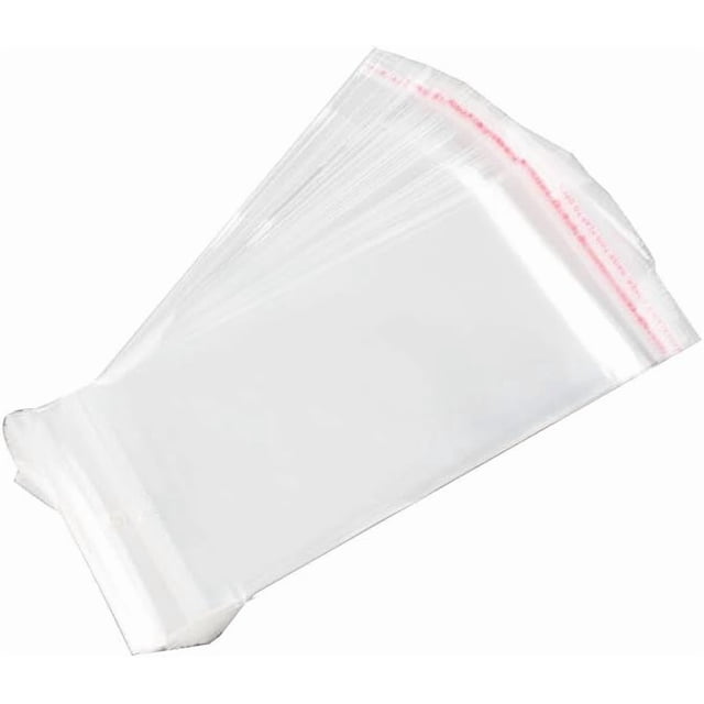 1000 bolsas de celofán OPP largas, resellables, rectangulares, transparentes, para regalo, para collares, pendientes, cadenas, embalaje, 195 x 80 mm.