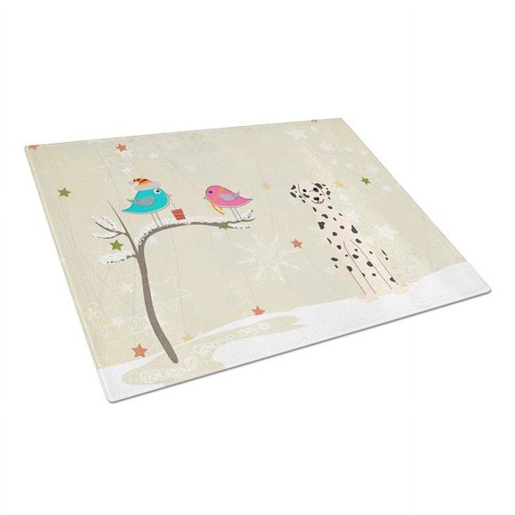 Carolines Treasures BB2569LCB Christmas Presents Between Friends Dalmatian Glass Cutting Board, Large