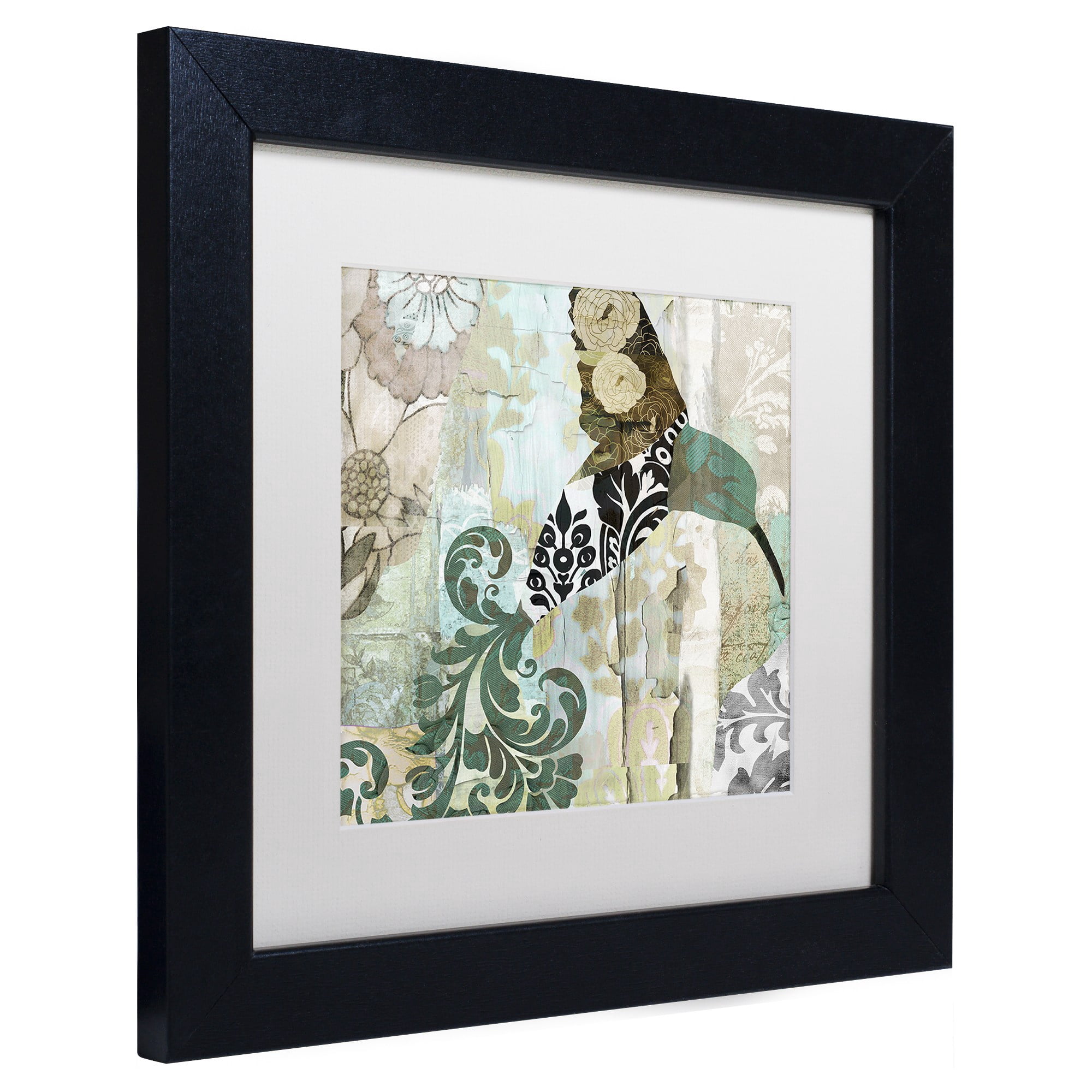 Trademark Fine Art "Hummingbird Batik I" Canvas Art by Color Bakery White Matte, Black Frame