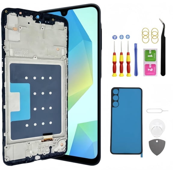 for Galaxy A16 5G LCD Display Screen Assembly Replacement for Samsung A16 5G Touch Digitizer Screen with Frame Toolkits SM-A166U A166U1 A166W A166P A166M/DSN with Frame (Not for 4G)