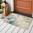 thumbnail image 4 of Beige Beach Coastal Entryway Rug 2'x3'&nbsp; Non Slip Front Door Mats, Summer Nautical Coral Shell Botanical Vintage Entrance Rugs Indoor Outdoor Carpet, Floor Mats Small Area Rug for Bedroom Kitchen, 4 of 8