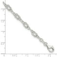 thumbnail image 2 of Sterling Silver 10inch Solid Polished Fancy Knot-Link Anklet, 2 of 2