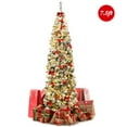 thumbnail image 4 of Gymax 7.5ft Pre-lit Pencil Snow Flocked Pencil Christmas Tree Holiday Decoration, 4 of 10