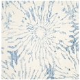 thumbnail image 2 of Safavieh Bella Collection BEL129B Handmade Dark Blue and Ivory Premium Wool Square Area Rug (5' Square), 2 of 3