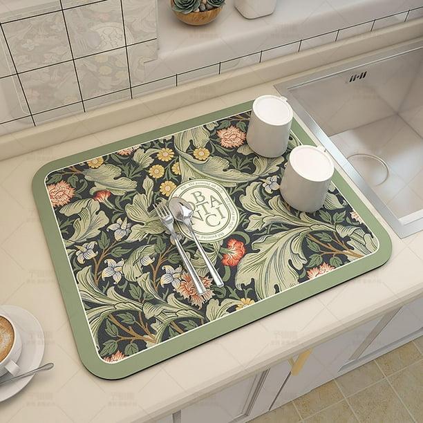 Almohadilla de tela para encimera de cocina, almohadilla de secado de platos, almohadilla aislante térmica, almohadilla absorbente suave, almohadilla de mesa de centro