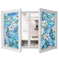 thumbnail image 1 of Coofit Flower Privacy Window Film No Glue Floral Window Film Privacy Window Cling, 1 of 10