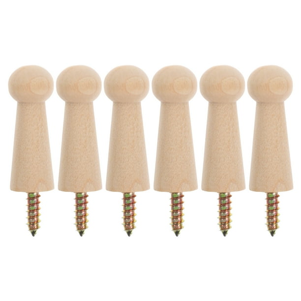 6 ganchos de madera para pared, para colgar toallas en la puerta, de madera maciza, pequeños y decorativos.