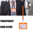 thumbnail image 2 of Clearance! beishanbush Business Card Holder Card Protector 4 X 3 Inches with Lanyard Transverse Clear Pp Plastic Card Holder One Size Orange, 2 of 7
