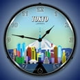 thumbnail image 2 of Tokyo Japan Skyline LED Wall Clock, Retro/Vintage, Lighted 14 inch, 2 of 5