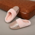 thumbnail image 3 of Metallic Sparkly Fuzzy Slippers for Women Bride Wedding Glitter Silver Gold Plush Scuff Memory Foam House Shoes, 3 of 6