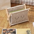 thumbnail image 6 of Bohemian Handmade Magazine Rack Basket Books Remote Controls Boho Country Style DIY Cotton Rope Living Room Ornament, 6 of 8