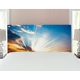 thumbnail image 1 of Clouds Headboard, Sky View with Sun Rays from the Bottom Mystic Illusions Vision Vibrant Scene Art, Upholstered Decorative Metal Bed Headboard with Memory Foam, Full Size, Orange Blue, by Ambesonne, 1 of 4