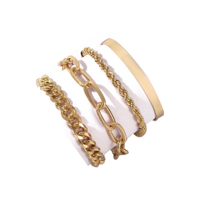 Moyic de cadena gruesa de aleación de oro simple de moda popular para mujer Artesanía Moyic HA015671-00