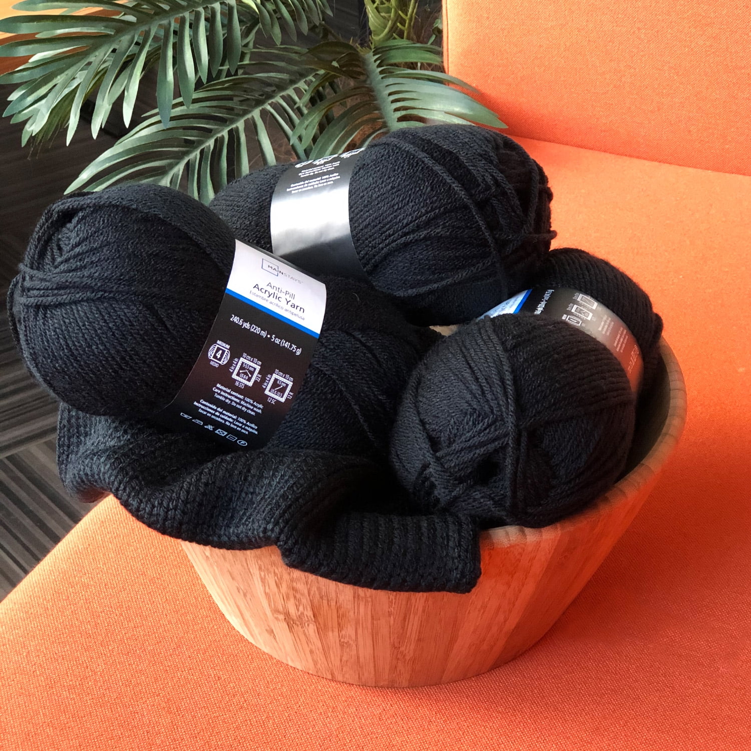 NIGHTFALL Black White Basic Stitch Anti-pilling Yarn Wt 4 Worsted Acrylic  Machine Wash Dry Knit Crochet Fiber Art DIY Project Supply 6705 