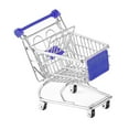 thumbnail image 4 of Baoblaze Mini Shopping Cart Supermarket Metal Handcart Toy Ornament Desktop Organizer blue, 4 of 8