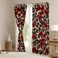 thumbnail image 3 of Feelyou Cherry Black Out Curtains, Brown Cheetah Print Curtains Pack of 2 (42x63 Each), 3 of 6