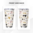 thumbnail image 3 of Cauagu Geometric Triangle Pattern 20oz Tumbler,Stainless Steel Vacuum Insulated Tumbler with Lid Durable Insulated Coffee Mug Thermal Cup with Splash Proof Sliding Lid-Straw Three-piece Set, 3 of 8