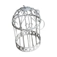 thumbnail image 3 of Maceta colgante con forma de jaula de pájaro, soporte para plantas, contenedor, centro de mesa, decoración de hierro para flores. 13cm x 13cm x 19cm, 3 of 8