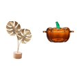 thumbnail image 1 of Escultura nórdica abstracta de hoja de metal y plato de dulces de cristal con forma de calabaza, adorno creativo para el hogar, decoración de mesa, fi, 1 of 8