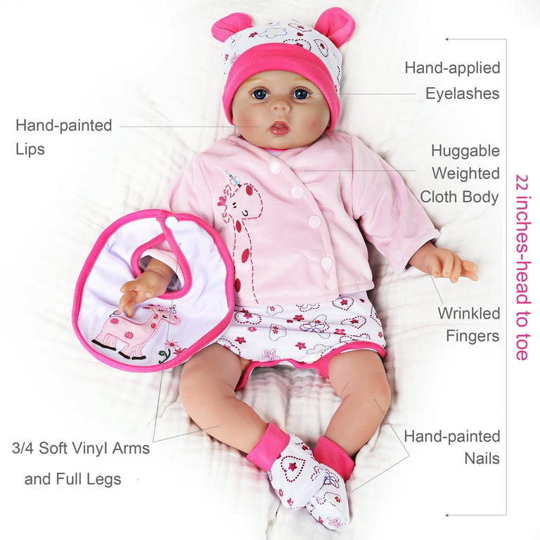 CHAREX Reborn Baby Dolls - 22 inches Realistic Newborn Soft Vinyl Baby  Dolls Toy for Kids Age 3+