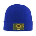 thumbnail image 2 of ZICANCN Sunflower Floral Blooming Flower Knit Beanie Hat, Winter Cap Soft Warm Classic Hats for Men Women, Blue, 2 of 8