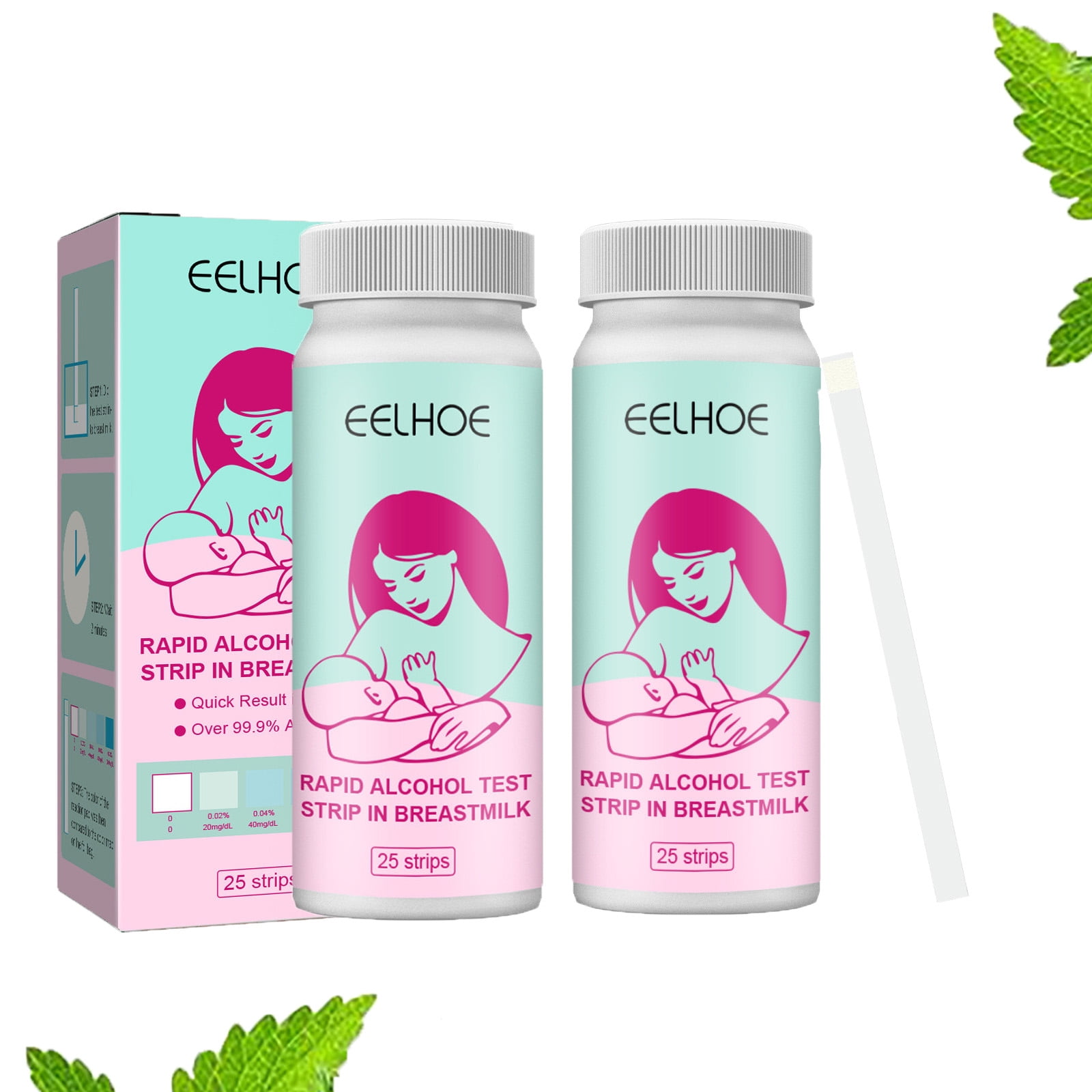 Breast Milk Alcohol Dip Test,Accurate Fast Breastmilk Detect Strips with Bottle for