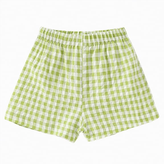 Hessimy Running Athletic Cotton Shorts, Kids Workout and Fashion Summer Beach Sports(Green,7-8 Years)