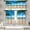 Beige,Blue, variant on Black Grey Kitchen Curtains Dark Grey Window Curtains Valance and Tier Set 36 Inch, White Modern Rod Pocket Short Tier Curtain for Bathroom, Abstract Small Cafe Curtains for Kitchen Decor
