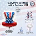 thumbnail image 2 of PMU 10in Pre-Inflated Patriotic Top Hat American flag Balloon with Stick, 4th of July Balloons, Independence Day Decorations, Patriotic Decorations,USA Mylar Balloons, Red White Blue, (12/Pkg) pkg/1, 2 of 7