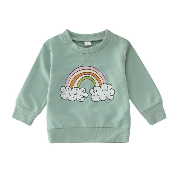 nsendm Big Kid shirt Top with Bra Newborn Infant Baby Girls Boys Print  Rainbow Autumn Long Sleeve Tops Hoodie Mauve Long Sleeve Shirt Girls  Clothes Green 6-12 Months 