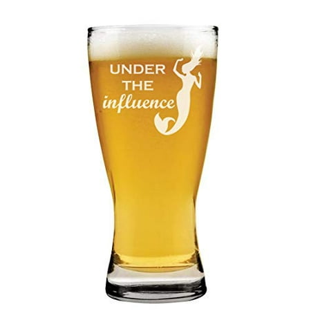 15 oz Beer Pilsner Glass Under The Influence Mermaid