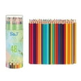 thumbnail image 1 of Uxcell 48 Colors Coloring Pencils Set, Soft Core Colored Pencils Hexagonal Shape Coloring Drawing Pencil (Green Bucket), 1 of 5
