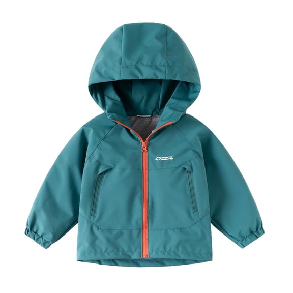 Agkizg Boys Waterproof Hooded Zip Up Jacket Lightweight Outdoor Casual Fall Coat