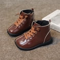 thumbnail image 5 of Siilsaa Children Shoes Thick Soles Comfortable And Warm Short Boots Fashionable Outdoor Princess Leather Boots Brown,5.5-6 Years, 5 of 5
