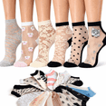 thumbnail image 1 of Calcetines Transparentes Tobilleros Estampado Dama Algodón SET 10 Pares BEIHAOMP Calcetines Tobillero Dama, 1 of 8