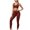 Wine, variant on Casual Fashion Bodybuilding Run Yoga Camisole Zipper Solid Color Vest Tops Bandage Pants Suit, Breathable Stretchy Material, 24/7 Comfort, Athletic Performance Wear, For Women, High-Compression