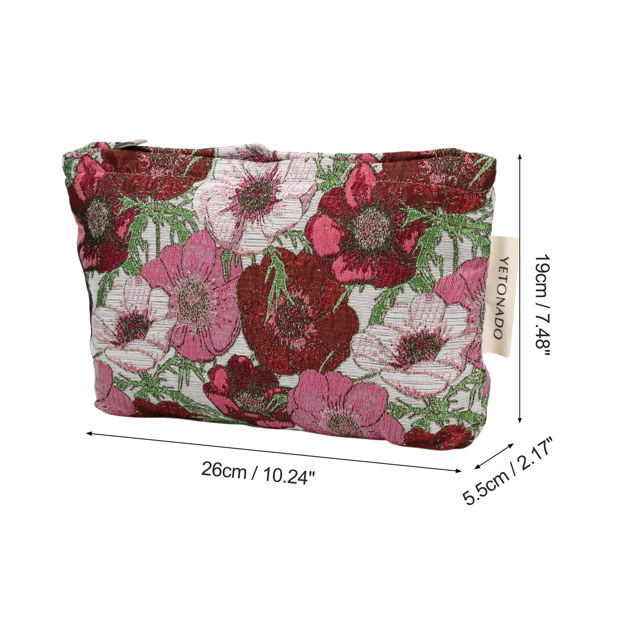 Unique Bargains 1 Pc Trendy Jacquard Weave Handheld Makeup Bag Large