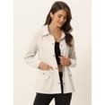 thumbnail image 2 of Chaqueta utilitaria ligera con bolsillos con solapa en la cintura con cordón para mujer Albaricoque XL, 2 of 6