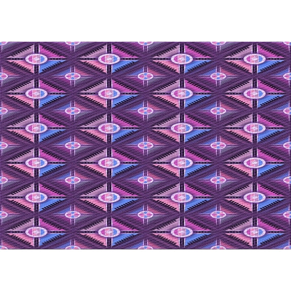 Ahgly Company Indoor Rectangle Patterned Tyrian Purple Area Rugs, 7' x 9'