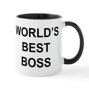 CafePress - World's Best Boss Mug - 11 oz Ceramic Mug - Novelty Coffee Tea Cup