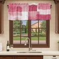 thumbnail image 6 of Pink Geometric Curtain Valances for Windows, Kitchen Valance Window Treatments Panel 2 Pack, Watercolor Ombre Modern Abstract Art Rod Pocket Short Curtains for Bathroom Bedroom 42 x 18 Inch, 6 of 8