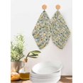 thumbnail image 2 of Vintage Flowers Kitchen Dish Towels for Drying Dishes Set of 2, Spring Yellow Green Floral Country Leaves Birds Waffle Weave Microfiber Hand Tea Bathroom Towels Quick Dry & Absorbent Towel 12x12, 2 of 7