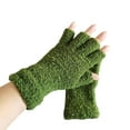 thumbnail image 4 of Daznico Kids Extra Long Wrist Fingerless Mittens Thermal Knitted Winter Warm Half Finger Gloves for Boys Girls, 4 of 5